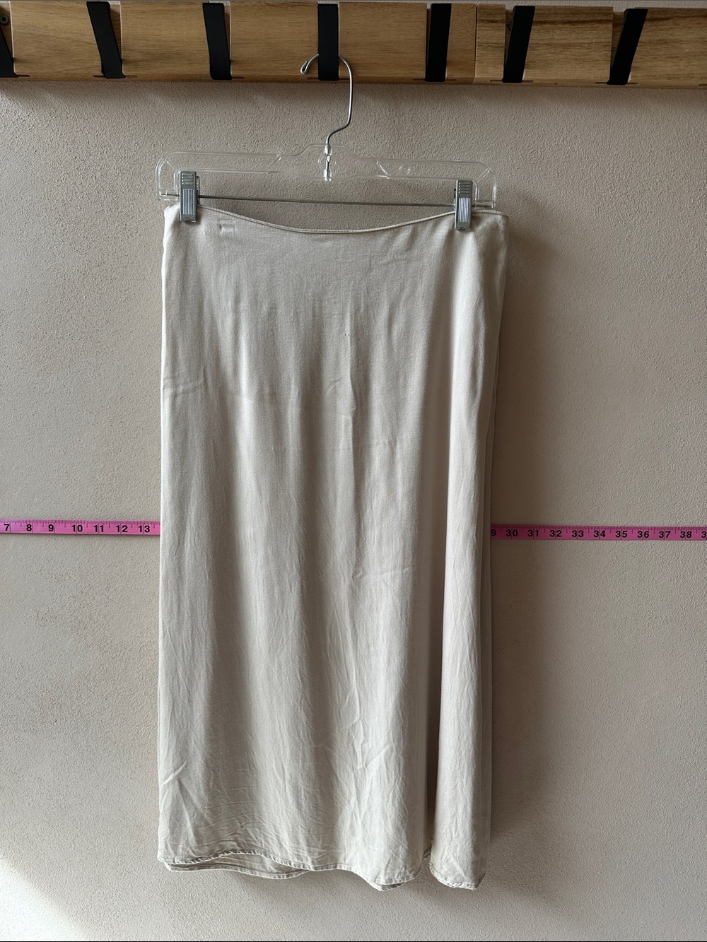 Time and Tru Cream Midi Slip Skirt